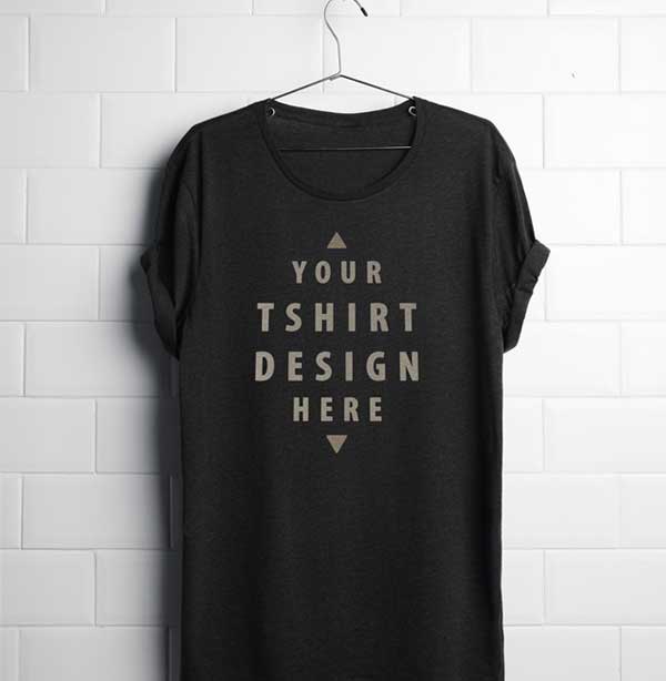realistic black t shirt mockup